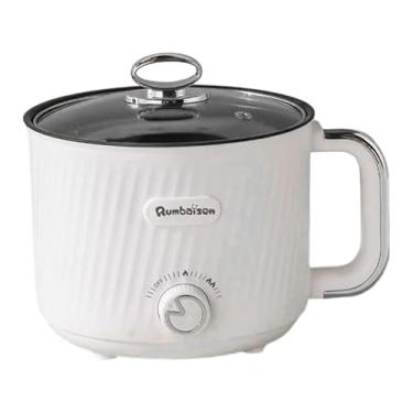 Imagem de Ｂｅｓｇａ Panela elétrica para fondue com 2 configurações de temperatura ajustáveis, máquina de cozinhar shabu-shabu, mini panela para ramen, sopa, fondue e, Solteiro Branco