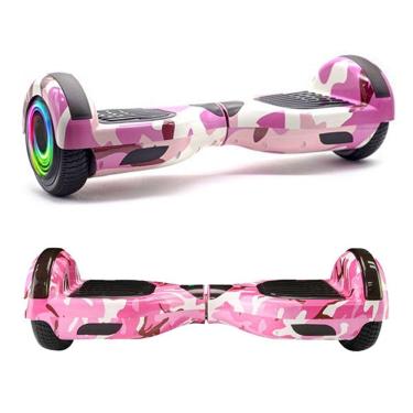 Imagem de Infantil Skate Elétrico Led Rosa Camuflado