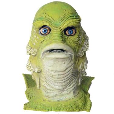 Imagem de Máscara Hellboys Green Monster Fish Latex para rosto inteiro de Hallow