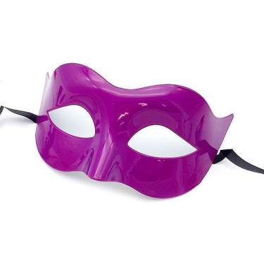 Imagem de Máscara de cosplay, adereços de fantasia de festa curvos roxos para o 