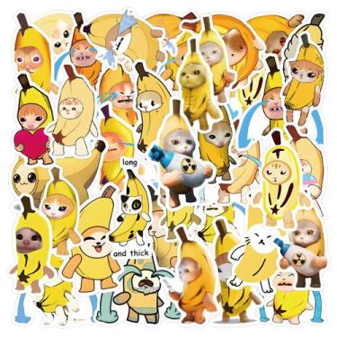 Imagem de Adesivos Banana Cat Expression Pack em vinil à prova d'água (50 unidad
