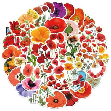 Imagem de Adesivos de vinil de flor de cerejeira à prova d'água, 50 unidades - y