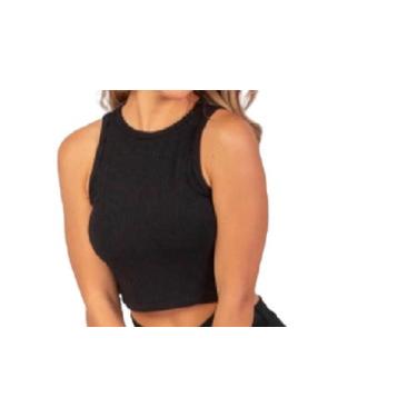 Imagem de Regata Cropped  Canelada Habana, G, Preto