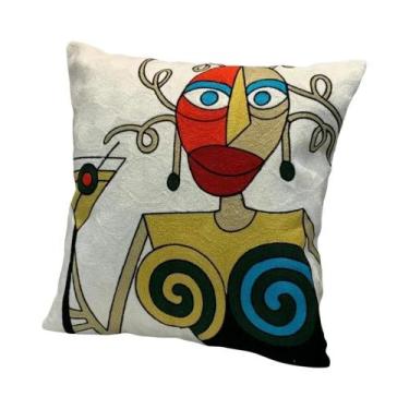 Imagem de Capa De Almofada Decorativa Abstrata Impressa Em 3D Picasso Para Sofá,