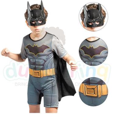 Imagem de Fantasia Infantil Menino Roupa Do Batman Com Capa Máscara - Baby Brink