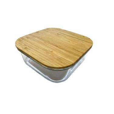 Imagem de Pote Hermético Bamboo 800Ml Quadrado RE291 Snel Home - Meu Conforto LL