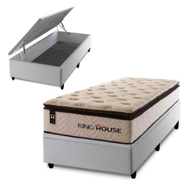 Imagem de Cama Box Baú Quartzo 96x203 com Molas Ensacadas King House