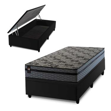 Imagem de Cama Box Baú Montreal 96x203 C/ Molas Ensacadas King House