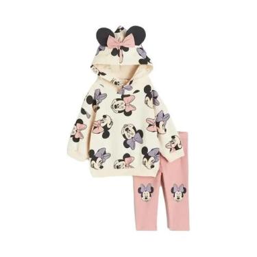Imagem de Conjunto De Moletom Com Capuz E Calça Infantil Mickey Cartoon De Manga
