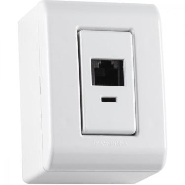 Imagem de Caixa De Sobrepor Com 1 Tomada Rj11 Lizflex Branca