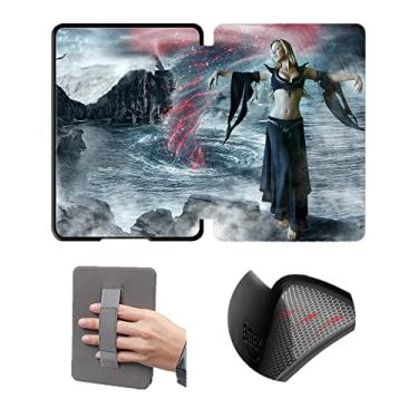 Imagem de Capa macia para Kindle Basic (apenas para 10ª geração de 2019, modelo J9G29R) com Auto Wake/Sleep, capa de silicone com design de alça de mão
