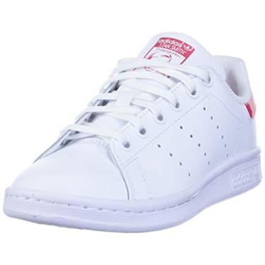 Imagem de adidas Originals Kids' Stan Smith Sneaker, White/White/Power Pink, 7 Big Kid