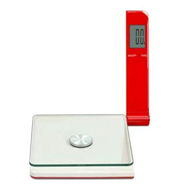 Imagem de balança de comida digital balança de cozinha digital balança de cozinha dobrável, muito adequada para cozinhar, balança de cozinha com visor de fácil leitura