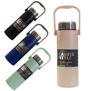 Imagem de Garrafa Térmica Inox 304 Portátil para Água e Bebidas - Isolamento Térmico - Ideal para Academia e Escola - Mantém Quente ou Gelado - Alça de Transporte