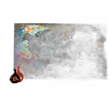 Imagem de Papel De Parede 3D Mapa Mundi Ferrugem Cimento 3,5M Nmu26 - Você Decor