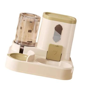 Imagem de Ioensy Alimentador automático para gatos e bebedouro 2 em 1, tigela para alimentação e água, bebedouro para animais de estimação, para filhotes de gatinhos, Cáqui