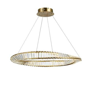 Imagem de PENDENTE INIS DOURADO E TRANSPARENTE (D)80CM (A)8CM 1X72W 3000K 2705LM LED