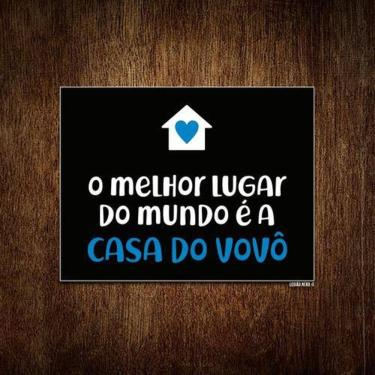 Imagem de Placa Decorativa Melhor Lugar Mundo Casa Do Vovô 18x23cm 5un