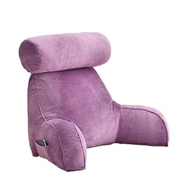 Imagem de JOEUQK Travesseiro para adultos, almofada de suporte lombar, encosto para livros ou jogos, travesseiro de cintura grande, para sentar na cama, ler, relaxar e assistir TV 75 x 40 x 40 cm