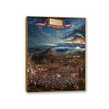 Imagem de Pôster de parede Albrecht Altdorfer The Battle of Alexander at Issus Giclee impressões em tela Albrecht Altdorfer decoração de parede para sala de estar quarto banheiro decoração de casa 90 x 70 cm