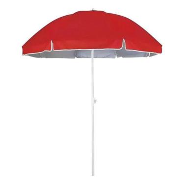 Imagem de Guarda-Sol Articulado Importway 2,40M Nylon Vermelho Liso