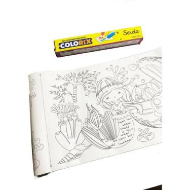 Imagem de Livro Infantil de Colorir Sereia Rolo Adesivo 30CM X 3M - VMPM