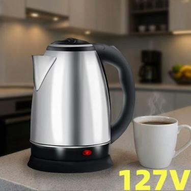 Imagem de Chaleira elétrica de aço inoxidável 1.8L 127V com desligamento automát