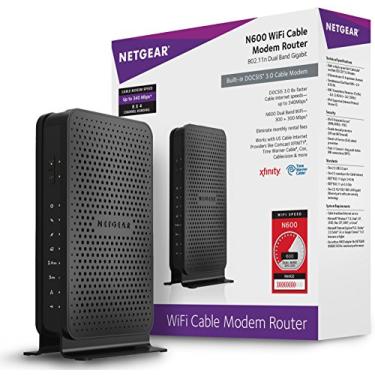 Imagem de Conjunto de roteador de modem Netgear N300 Wi-Fi DOCSIS 3.0 (C3000) com extensor de alcance WiFi (WN2000RPT-200NAS), Gateway a cabo, Preto, N600