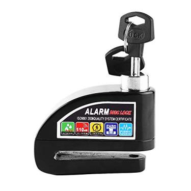 Imagem de Alarme de bloqueio de disco + trava de freio a disco, alarme de motocicleta com som de 110 db, cadeado de roda de segurança antifurto à prova d'água para bicicleta scooter (preto)