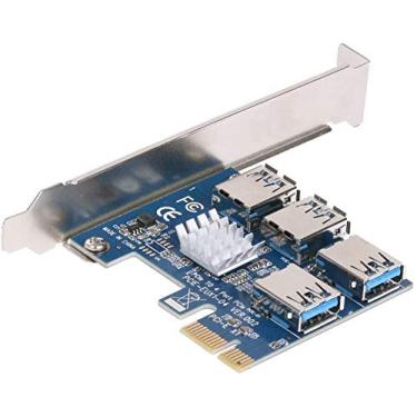 Imagem de YinaLoi PCIe 1 a 4 compartimentos PCI-Express 16X cartão Riser PCI-E 1X para adaptador externo 4 PCI-e USB 3.0 cartão multiplicador para minerador de Bitcoin (1 peça)