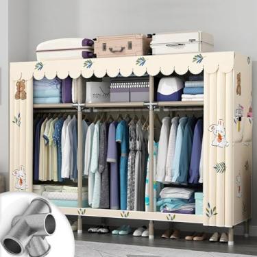 Imagem de Guarda-roupa De Roupas,armário Portátil,guarda-roupas De Tecido Para Quarto,85x45x170 Cm,trilhos Suspensos,prateleiras E 2 Bolsos Laterais,grande Capacidade Para Quarto,sala, A, 195x45x170cm