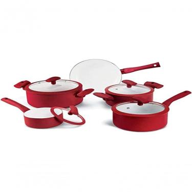 Imagem de Conjunto De Panelas Indução 5 Peças Vermelho - Hércules