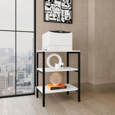 Imagem de Estante Multiuso Slim Organizadora Para Lavanderia Preto Branco