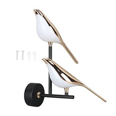 Imagem de Lâmpada de parede VOMEKO Nordic Bird 4500K branco neutro LED Wall Sconce, Design Double Bird com rotação de 360 °, para sala de estar, quarto (15x11in, ferro liga de alumínio)