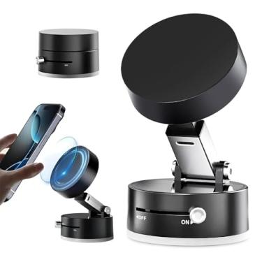 Imagem de Suporte Magnético para Celular Portátil Dobrável - Suporte de Celular ajustável para Carro, Mesa, Espelho - Suporte Magnético Dupla Face - Shop100 (Preto)