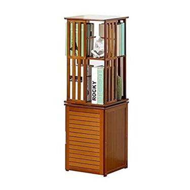 Imagem de AKALNNB Estante rotativa, estante multifuncional, estante de livros, organizador de chão com armários de armazenamento, estante de livros