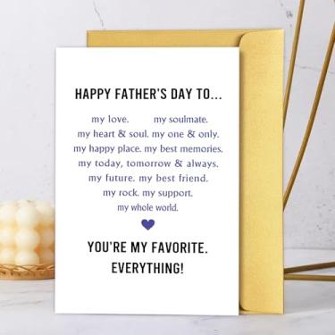 Imagem de Cartão romântico de dia dos pais para marido, namorado, doce poema cartões de dia dos pais da esposa, namorada, cartão de presente engraçado do dia dos pais para ele, You're My Favorite Everything