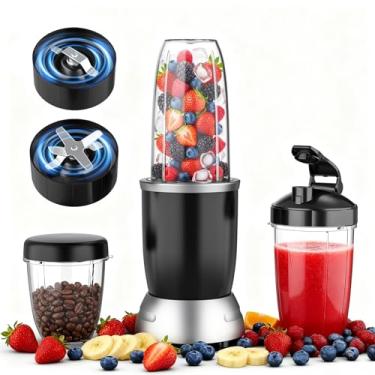 Imagem de H-Duka Liquidificador de smoothie 25.000 RPM liquidificador pessoal para shakes e smoothies com 37 copos portáteis de 652 g, liquidificadores de bancada para cozinha, bebidas congeladas, milkshake