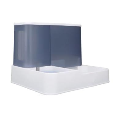 Imagem de Luocute Alimentador Automático para Gatos, Dispensador de Gravidade de Separação Seca e úmida Com Janela Transparente Com 1000ml de água e 2,8L de Armazenamento de Alimentos, para Cães e (Azul)