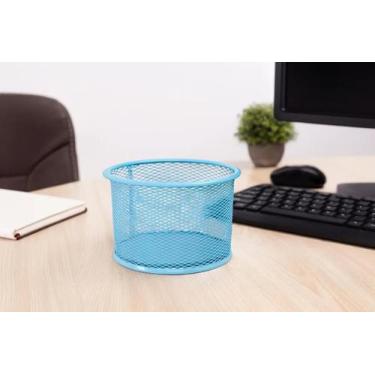 Imagem de Organizador Porta Caneta Metal Lápis Mesa De Escritório Porta Treco De