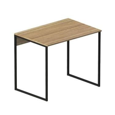 Imagem de Mesa de Escritório Workspace Mel e Preta 90 cm - Mobly