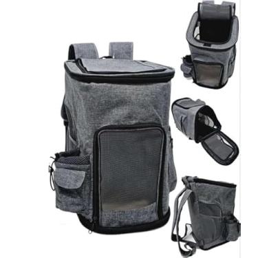 Imagem de Mochila Bolsa para Transporte de Animais de Estimação, Viagem, Passeio, Grande. (Cinza)