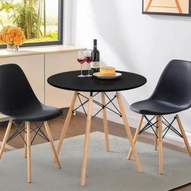 Imagem de Conjunto Mesa de Jantar 90cm com 2 Cadeiras Eiffel - Móveis La Bella