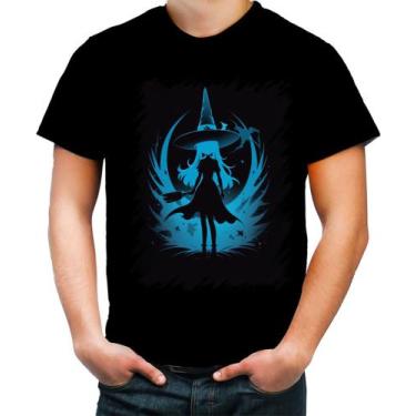 Imagem de Camiseta Colorida Bruxa Halloween Azul Festa 9 - Kasubeck Store, GG
