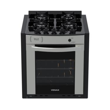 Imagem de Fogão de Embutir 4 Bocas Gaudi Prisma Vitreo BL Inox Gás GLP Forno GDPMV450 - Venax 25373
