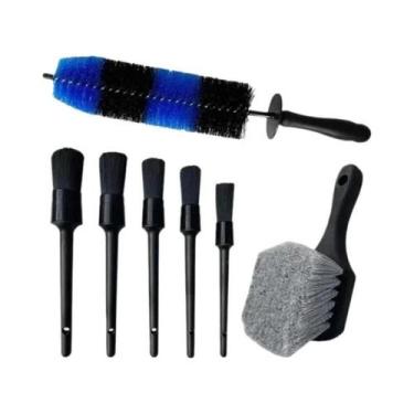 Imagem de Kit De Detalhamento Automotivo: Escova De Roda De Cerdas Longas, Pano 