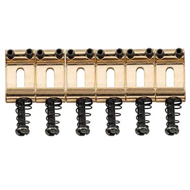 Imagem de Musiclily Pro 11,3 mm Vintage Stål Carrinhos Saddles para Ponte Tremolo de Guitarra Strat Stratocaster, Dourado (6 Peças)