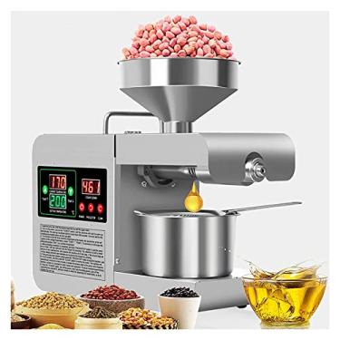 Imagem de Máquina automática de prensagem de óleo de 600 W com painel inteligente, máquina expulsora de extrator de óleo, prensa de óleo quente/frio para nozes, linhaça, amêndoa, colza, gergelim, aço inoxidável