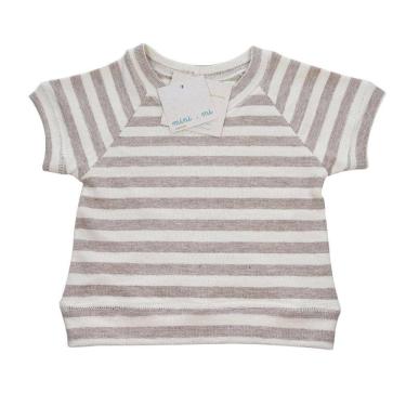 Imagem de Blusa bebê 100% algodão manga curta Marrom Mini.mi Estúdio