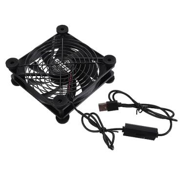 Imagem de Ventilador de radiador USB para computador de 12 cm, ventilador USB com controle de 5 V, ventilador de refrigeração para receptor de roteador, DVR, , Cooler de computador (preto 1)